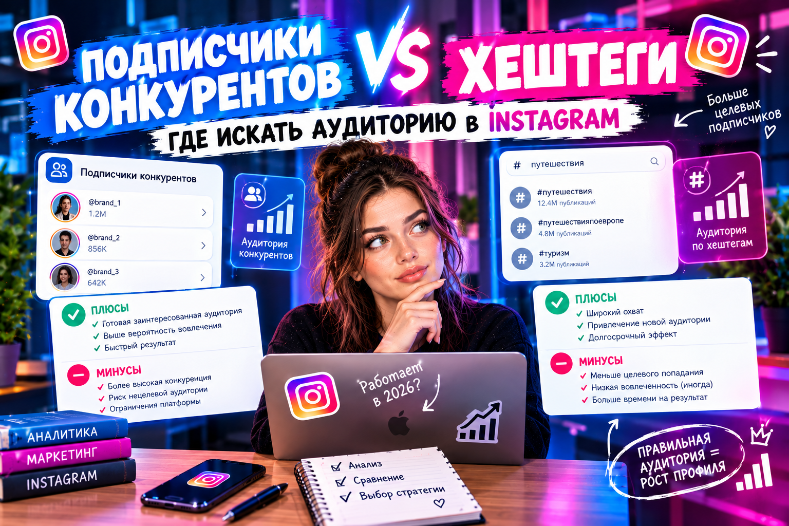 Как настроить таргетинг в масcфолловинге: подписчики конкурентов vs хештеги